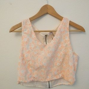 Floral lace crop top